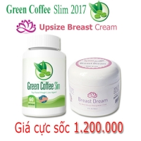 Combo hoàn hảo viên uống giảm cân Green Coffee Slim 2017 và kem bôi nở ngực Upsize
