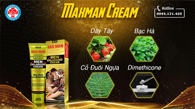 Thành phần của Maxman Cream